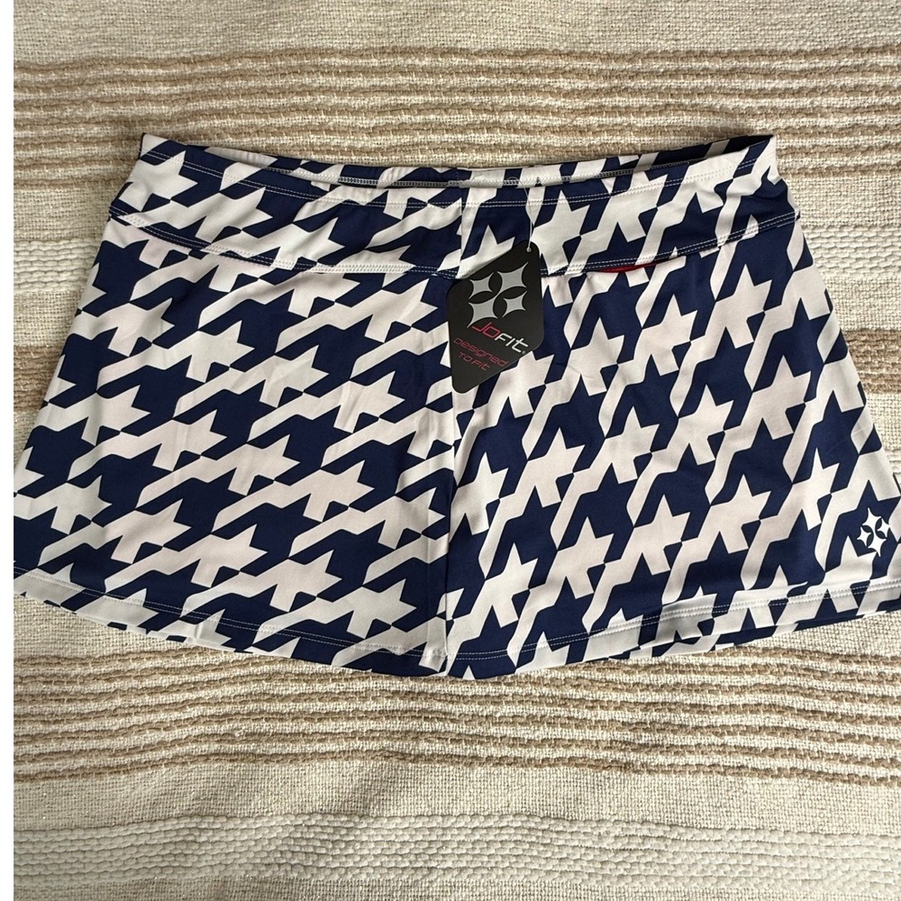 Jofit Navy‎ White Houndstooth Golf Tennis Swing Skort XL NWT